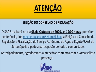 ELEIÇÃO DO CONSELHO DE REGULAÇÃO